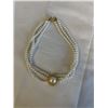 Image 1 : TRIPLE STRAND W/ WHITE PEARLS CHOKER NECKLACE