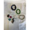 Image 1 : 3 HEAVY GLASS BEADS BRACELETS AND 6 GLASS PENDANTS