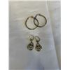 Image 1 : 2 PAIRS OF VINTAGE GOLD EARRINGS, HOOPS SS MARKED 925 AND K&L RGP FROM GERMANY