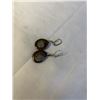 Image 2 : PAIR OF VINTAGE FOSSIL AMMONITE STONES DANGLE EARRINGS