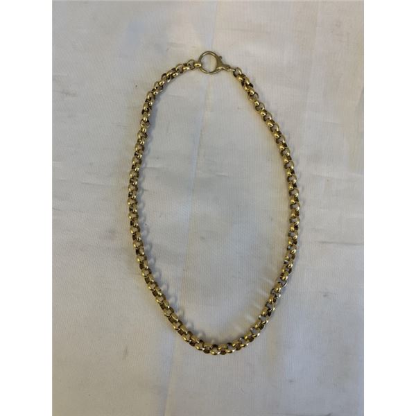 VINTAGE GOLD PLATED HEAVY WEIGHT LINKS NECKLACE, 54.2 G 20.5" L