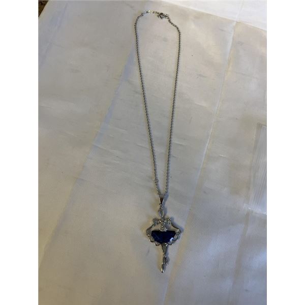 SILVER PRINCESS HOUSE BALLERINA PENDANT W/ CHAIN NECKLACE