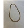 Image 2 : GOLD FLAT CHAIN CHOKER NECKLACE, UNMARKED, ONLY 12.5" L