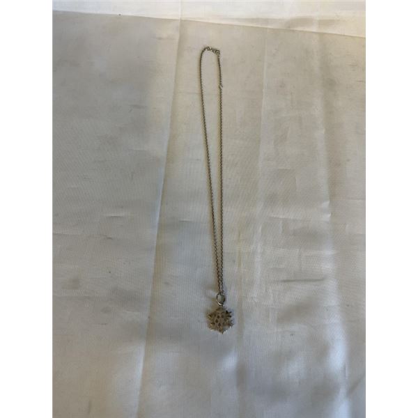 STERLING SILVER TIFFANY PENDANT, MARKED T&CO 925 W/ STERLING SILVER CHAIN NECKLACE