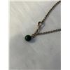 Image 2 : VINTAGE GOLD CHAIN BRACELET W/ GREEN JADE STONE BEAD CHARM