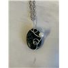 Image 2 : 925 STERLING SILVER CHAIN W/ HAND CRAFTED TURQUOISE STONE W/ PEARL PENDANT NECKLACE