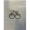 Image 1 : PAIR OF STERLING SILVER W/ CRYSTAL BEADS DANGLE EARRINGS