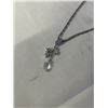 Image 2 : SILVER PLATED W/ AUSTRIAN CRYSTAL SWAROVSKI PENDANT W/ CHAIN NECKLACE