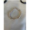 Image 4 : 2 VOLCANIC ASH BEADS AND 1 GENUINE PEARLS STRETCH BRACELETS