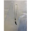 Image 1 : VINTAGE GOLD CHAIN W/ NATURAL BLACK CORAL AND LAVA BEAD NECKLACE MARKED 1/20 14K GF