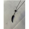 Image 2 : VINTAGE GOLD CHAIN W/ NATURAL BLACK CORAL AND LAVA BEAD NECKLACE MARKED 1/20 14K GF