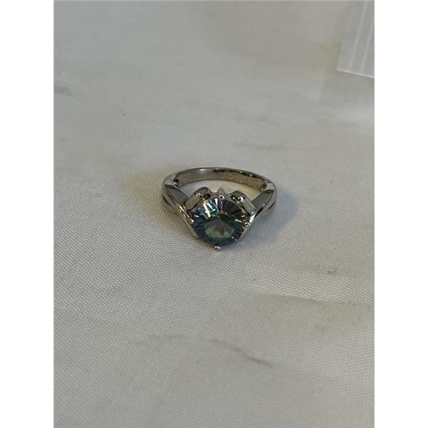MYSTIC TOPAZ RING, MARKED STERLING