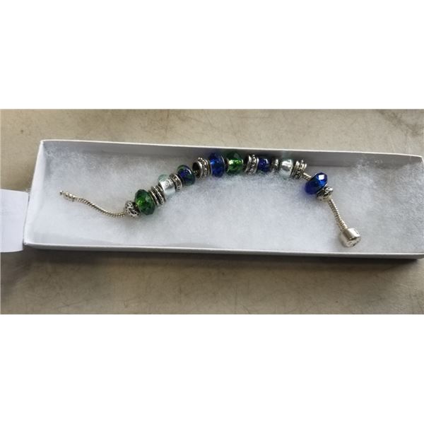 SILVER BEADED BRACELET. .925 SILVER.