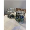 Image 3 : BOX OF JARS AND MARBLES