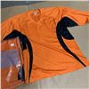 Image 3 : BOX OF 14 NEW PERFORATED ORANGE BLACK SIZE XL HOCKEY JERSEYS