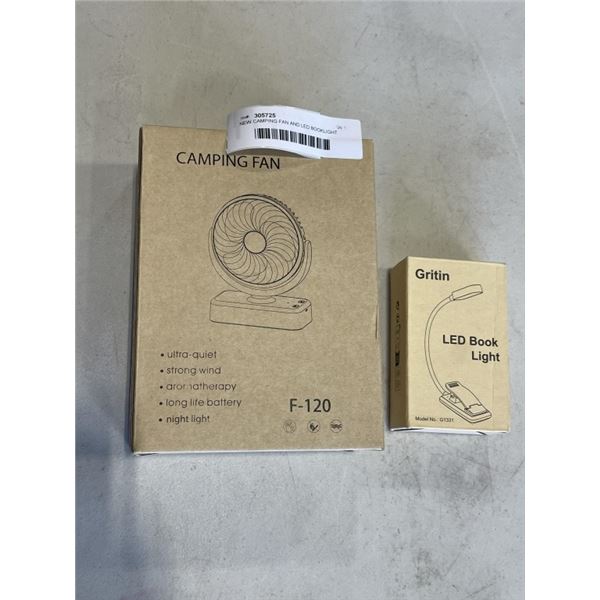 NEW CAMPING FAN AND LED BOOKLIGHT