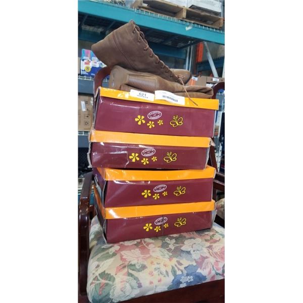 5 NEW PAIRS OF LADIES BOOTS, ASSORTED SIZE