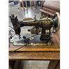 Image 2 : ANTIQUE 'WHITE' OAK SEWING MACHGINE IN CABINET