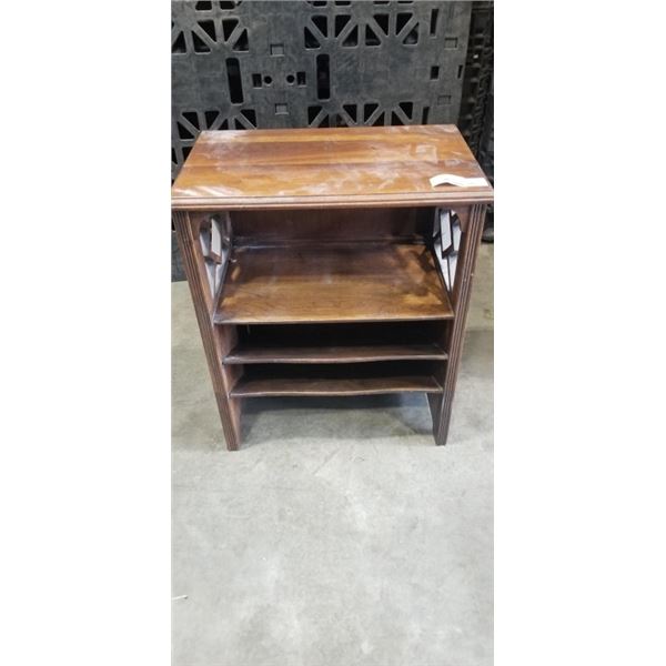 ANTIQUE WALNUT TELEPHONE TABLE / BOOK SHELF
