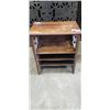 Image 1 : ANTIQUE WALNUT TELEPHONE TABLE / BOOK SHELF