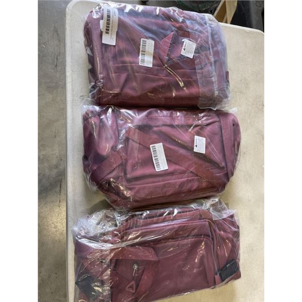 3 NEW BURGUNDY  LIGHT WEIGHT SCHOOL BACK PACKS