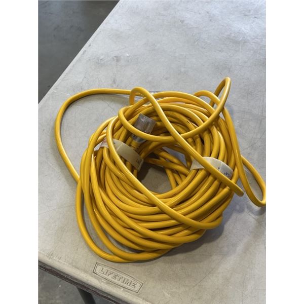 AS NEW YELLOW 75FT LIFE SUPPLY LIGHTED INDOOR OUTDOOR HEAVY DUTY EXTENSION CORD, 14AWG