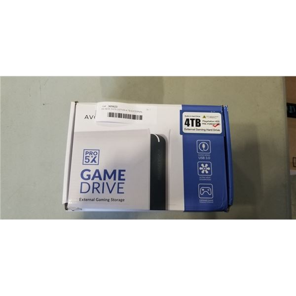 AS NEW AVOLUSTION 4 TB EXTERNAL GAMMING  PRE FORMATTED  HARD DRIVE