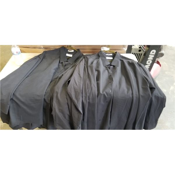 9 NEW MENS BLACK SIZE 4XL DRESS SHIRTS