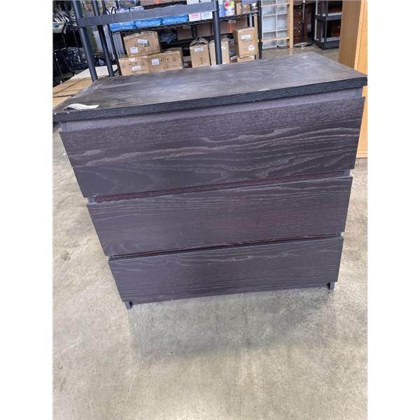 IKEA MALM BLACK 3 DRAWER DRESSER