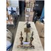 Image 1 : ANTIQUE BRASS FIRE LOG HOLDER AND COMPANION SET