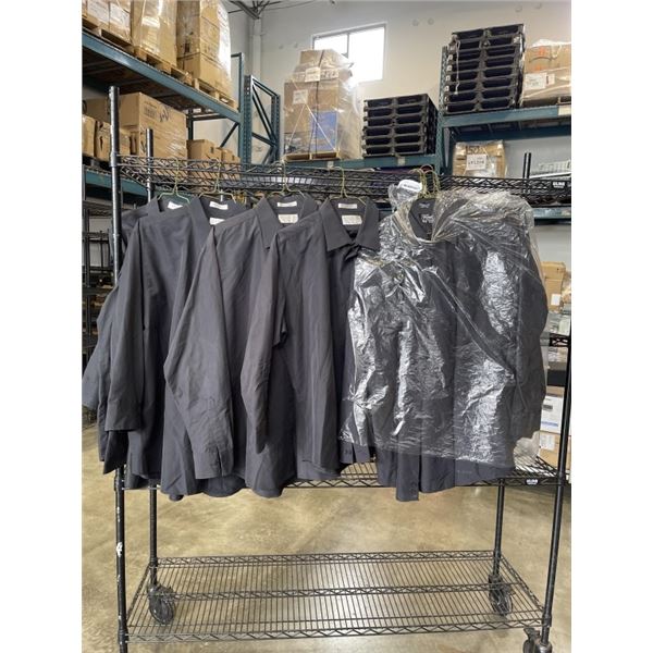 10 NEW MENS BLACK SIZE XL DRESS SHIRTS