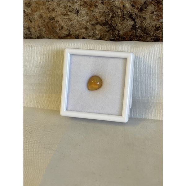 NEW 1.8CT NATURAL WHITE FIRE OPAL, UNTREATED, PEAR CABOCHON