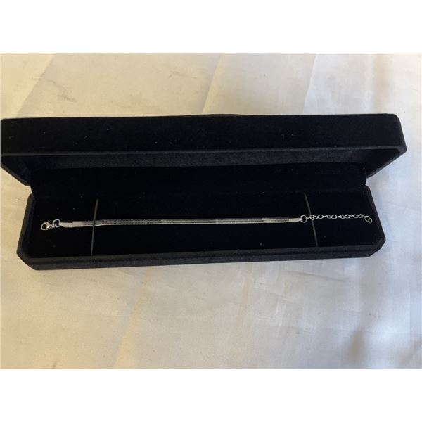 NEW PLATINUM PLATED 4.0MM SERPENTINE BRACELET, ADJUSTABLE 6.5-8" LONG