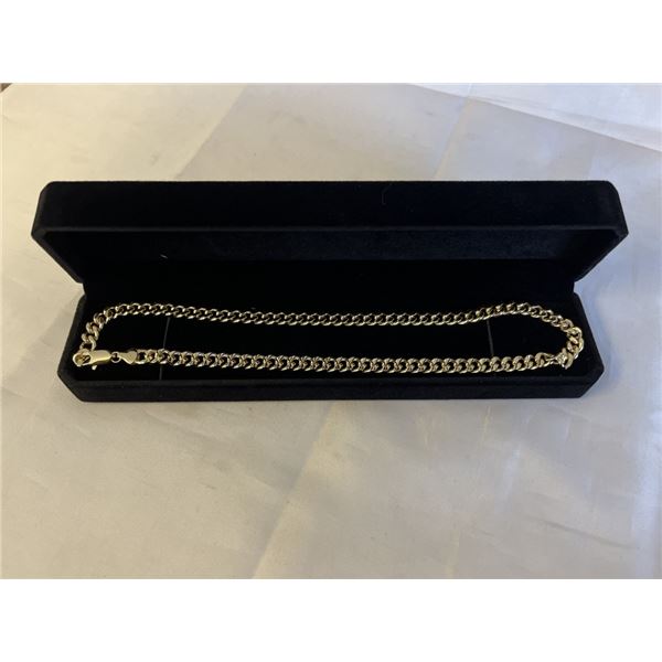 NEW 14 GOLD PLATED 7.5MM CUBAN LINK NECKLACE 18" LONG