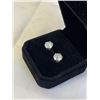Image 4 : NEW PLATINUM PLATED 2.0CT EACH MOISSANITE STONE STUD EARRINGS, D-VVS1, GRA REPORT (TESTS POSITIVE W/