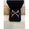 Image 1 : NEW 18K GOLD PLATED 1.0CT EACH EMERALD CUT PINK SIMULATED DIAMOND (CZ) HEART DANGLE EARRINGS