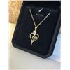 Image 2 : NEW 14K GOLD 0.5CT HEART CUT SIMULATED DIAMOND (CZ) NECKLACE, ADJUSTABLE 18-19"
