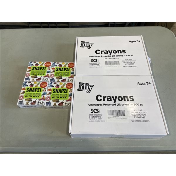 2 NEW 300PC CRAYON SETS AND 4 NEW SNAPZI GAME ADD ONS FOR SLAPZI