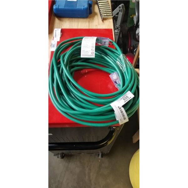 AS NEW GREEN 50FT LIFE SUPPLY LIGHTED INDOOR OUTDOOR HEAVY DUTY EXTENSION CORD, 12AWG