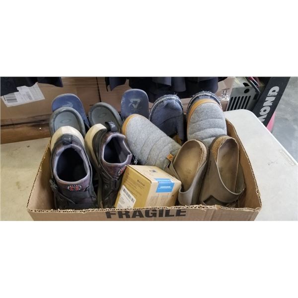 ASSORTED MENS SIZE 9 SHOES AND SANDALS INCLUDING OAKLEY, OLUKAI, TOMS, NIKE ETC AND FURBO MINI 360 C
