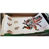Image 4 : TRAY OF NEW PORCELAIN FLOWER VASE SETS AND PACIFIC COAST INDIAN ART SERIES POSTERS