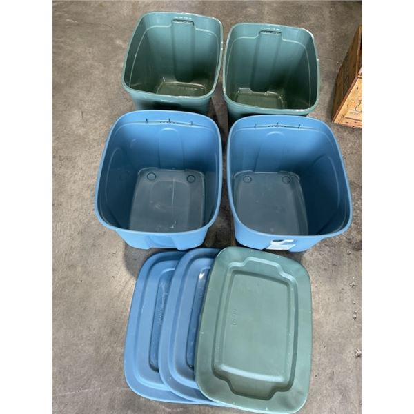 5 STORAGE TOTES AND LIDS