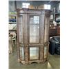 Image 1 : 2 PIECE ORNATELY PAINTED DISPLAY CABINET WITH BOWED GLASS DOORS