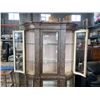 Image 3 : 2 PIECE ORNATELY PAINTED DISPLAY CABINET WITH BOWED GLASS DOORS