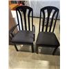 Image 3 : BLACK DINING TBALE WITH GLASS INSERTS AND 4 DINING CHAIRS