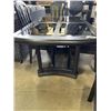 Image 4 : BLACK DINING TBALE WITH GLASS INSERTS AND 4 DINING CHAIRS