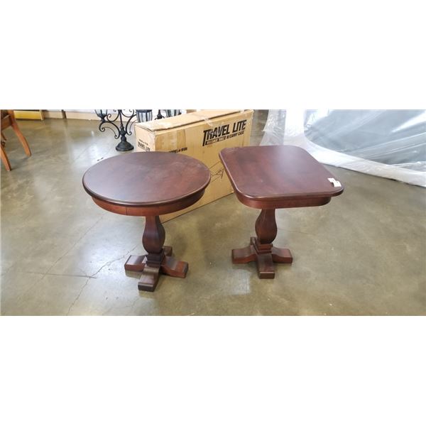 PAIR OF SOLID WOOD ENDTABLES