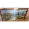 Image 1 : JOHN STRANGE OIL ON CANVAS WITH GOLD FRAME AND LIGHT