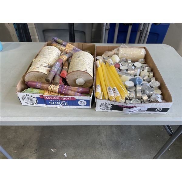 2 TRAYS OF ASSORTED CANDLES