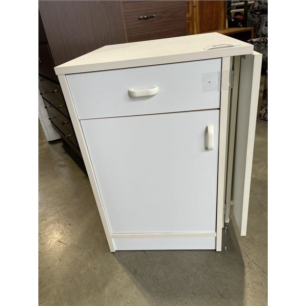 WHITE DROP SIDE STORAGE DINETTE TABLE